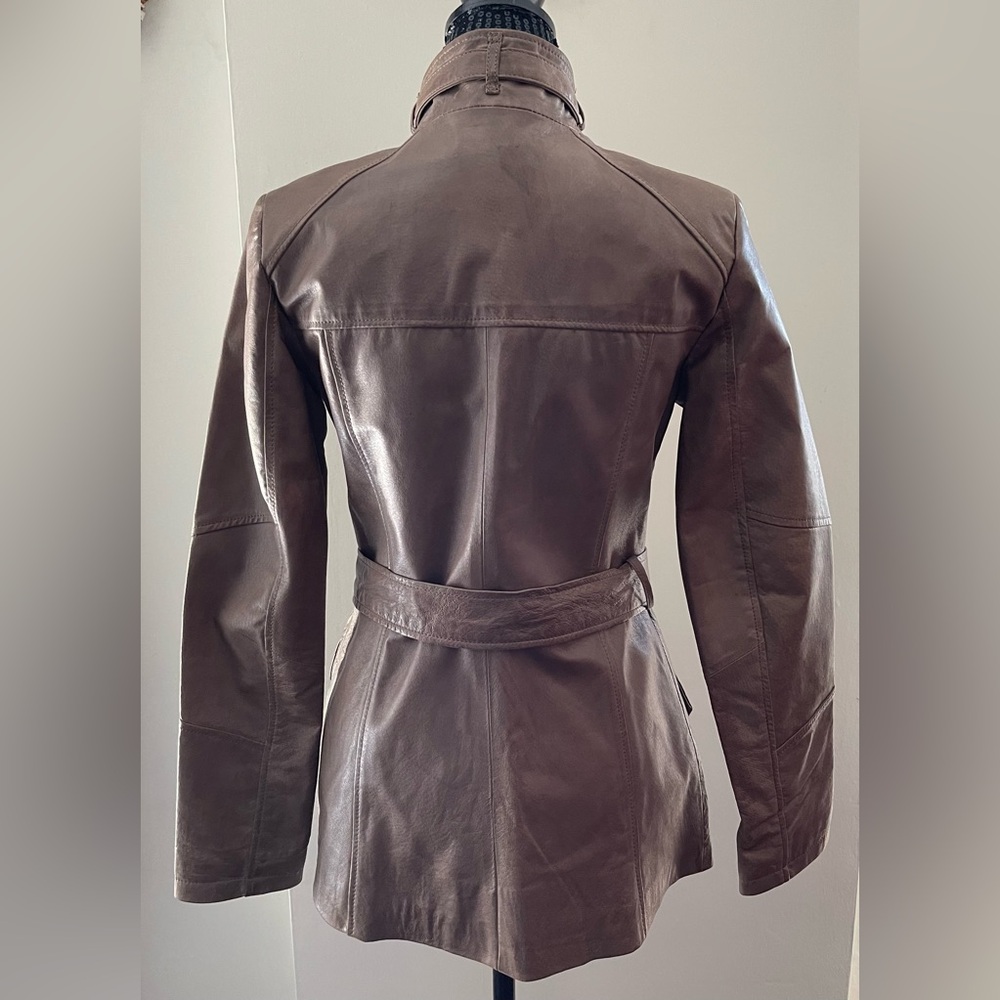 Danier Brown Utility Leather Jacket Size XS - Picture 5 of 16